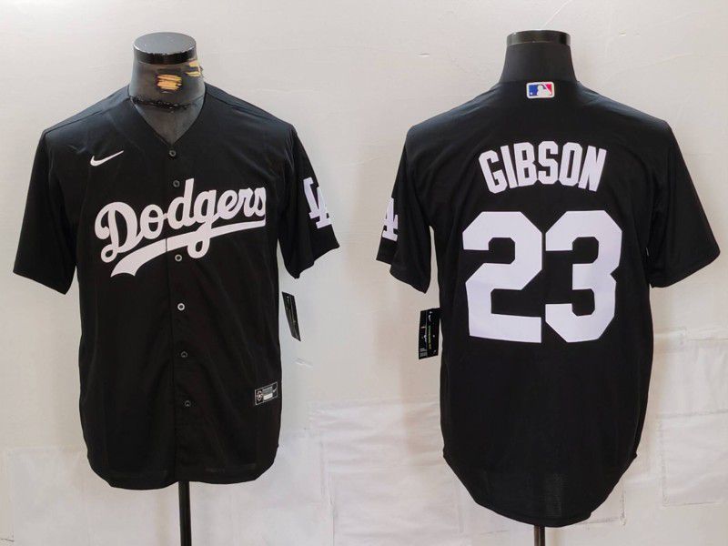 Men Los Angeles Dodgers #23 Gibson Black Nike Game 2024 MLB Jersey style 6->los angeles dodgers->MLB Jersey